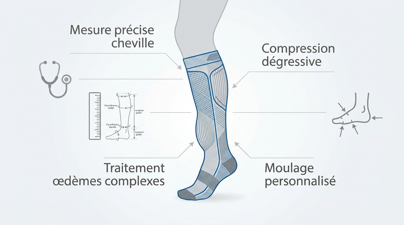 Bas de contention sur mesure pour une précision médicale optimale