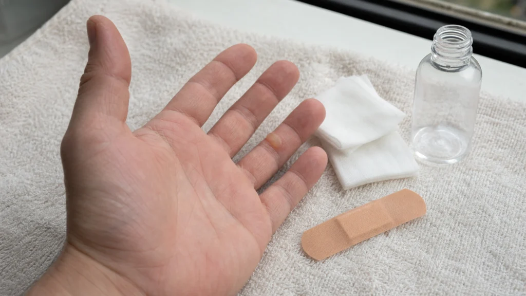 Illustration éditoriale pour l’article « Comment enlever une cloque à la main en évitant l'infection »